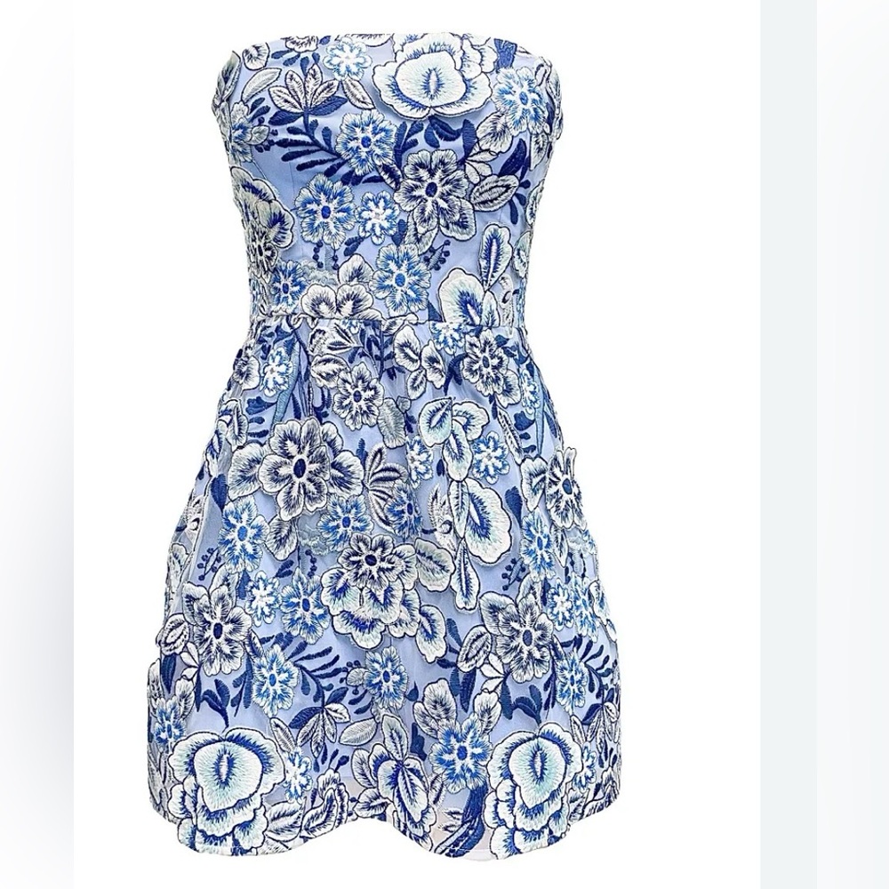 Marilyn Embroidered Strapless Minidress by Dress the Population